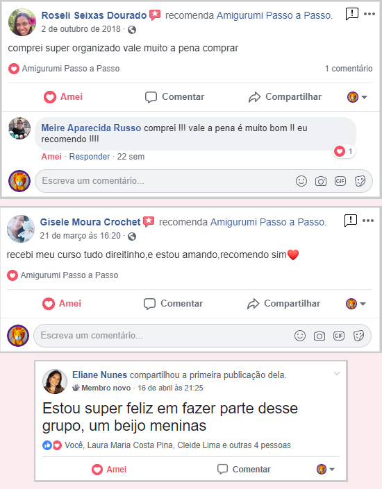 feedback escrito em uma rede social
